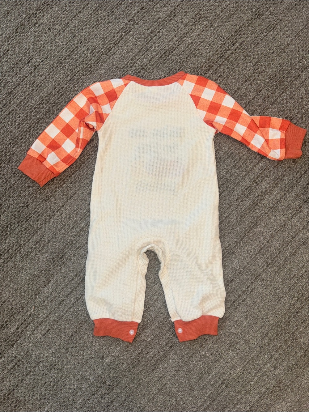 Thanksgiving Turkey Mix One-Piece Footies - Brown, Cream, Orange - Picture 7 of 11